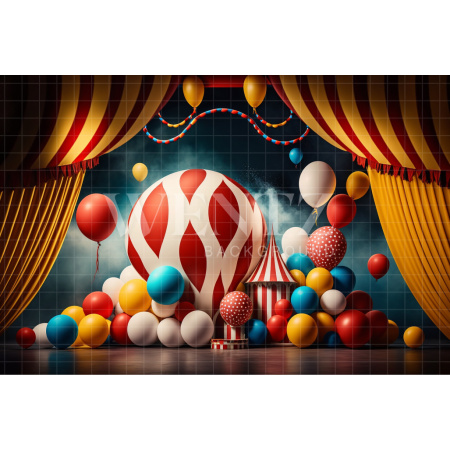 Fabric Photography Background Cake Smash Circus with Balloons / Backdrop 3013