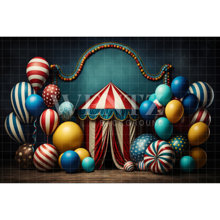 Fabric Photography Background Cake Smash Circus with Balloons / Backdrop 3014