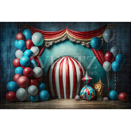 Fabric Photography Background Cake Smash Circus with Balloons / Backdrop 3017