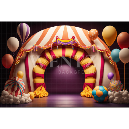 Fabric Photography Background Cake Smash Circus with Balloons / Backdrop 3018