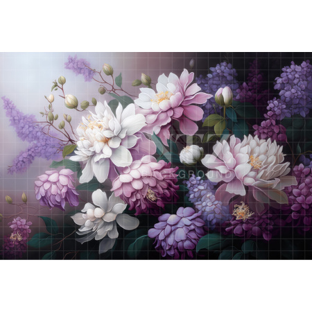 Fabric Photography Background Lilac Floral Fine Art / Backdrop 3022