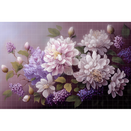 Fabric Photography Background Lilac Floral Fine Art / Backdrop 3024