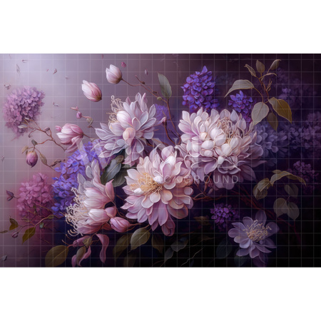 Fabric Photography Background Lilac Floral Fine Art / Backdrop 3026