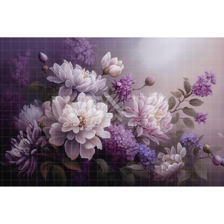 Fabric Photography Background Lilac Floral Fine Art / Backdrop 3027