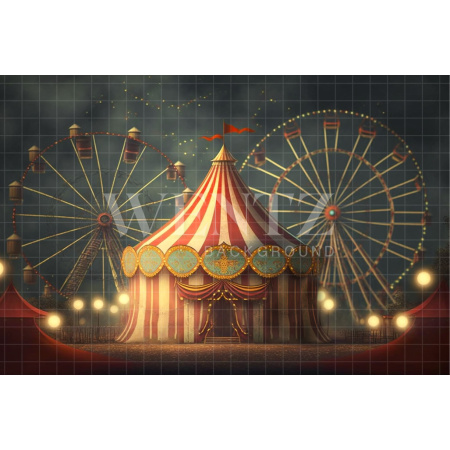 Fabric Photography Background Circus Tent and Ferris Wheel / Backdrop 3060