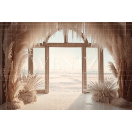 Fabric Photography Background Boho Scenery with Pampas Grass / Backdrop 3077