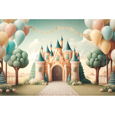 Fabric Photography Background Cake Smash Little Castle / Backdrop 3105