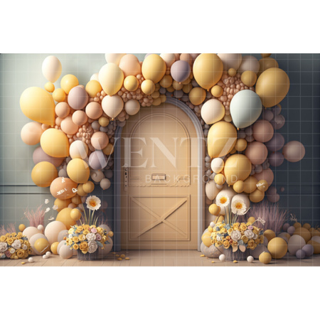 Fabric Photography Background Cake Smash Door with Flowers / Backdrop 3117