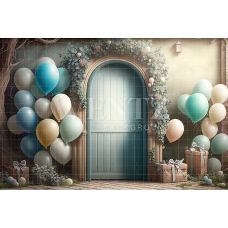 Fabric Photography Background Cake Smash Door with Flowers / Backdrop 3118