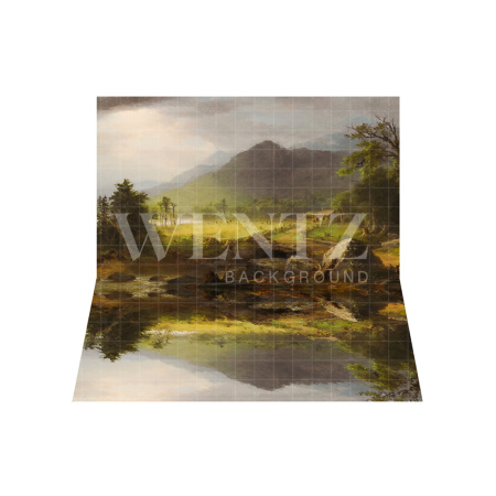 Fabric Photography Background Landscape with Lake / Backdrop 3182