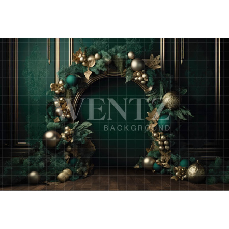 Fabric Photography Background Cake Smash Green and Gold / Backdrop 3193