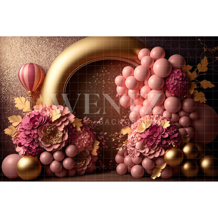 Fabric Photography Background Cake Smash Glitter Pink and Gold / Backdrop 3194