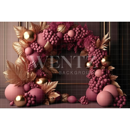 Fabric Photography Background Cake Smash Marsala and Gold / Backdrop 3199