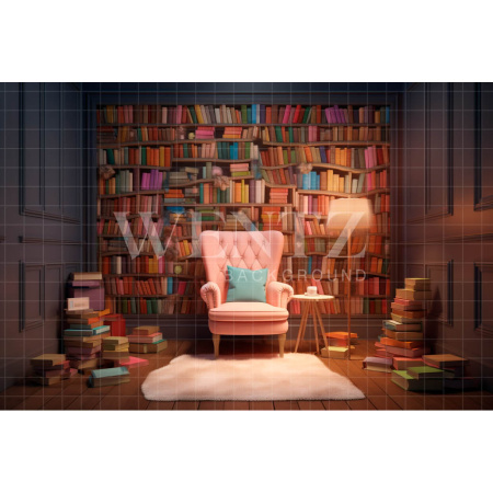 Fabric Photography Background Colorful Library / Backdrop 3201