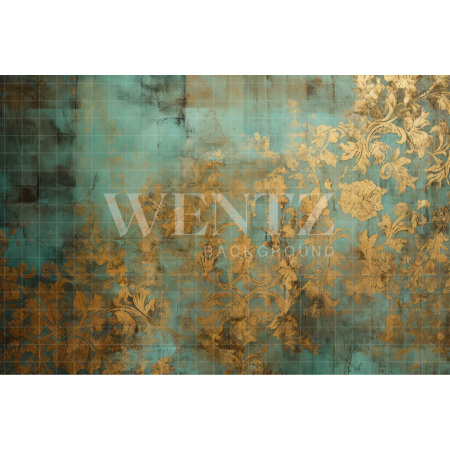 Fabric Photography Background Blue and Gold Texture / Backdrop 3285