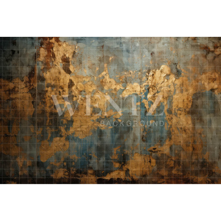 Fabric Photography Background Blue and Gold Texture / Backdrop 3288