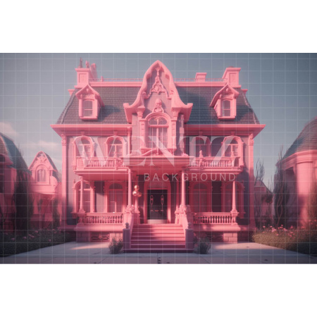 Fabric Photography Background Pink Mansion / Backdrop 3504