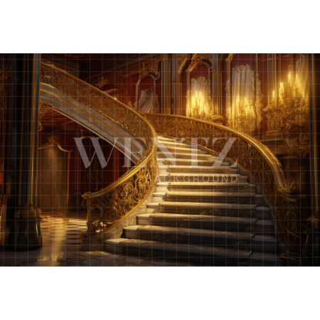 Fabric Photography Background Gold Staircase / Backdrop 3542