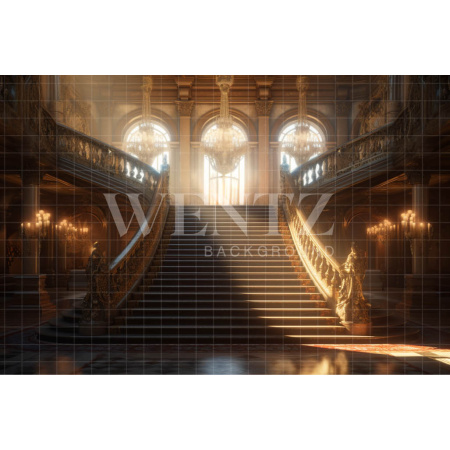 Fabric Photography Background Gold Staircase / Backdrop 3543