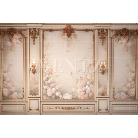 Fabric Photography Background Floral Boiserie / Backdrop 3597