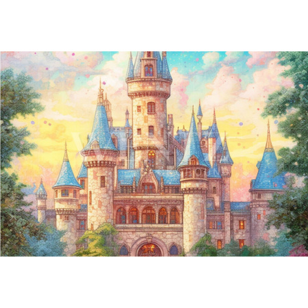 Fabric Photography Background Vertical Enchanted Castle / Backdrop 3660