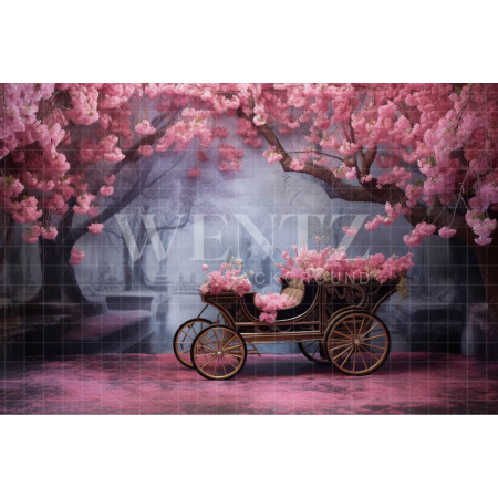 Fabric Photography Background Floral Carriage / Backdrop 3673