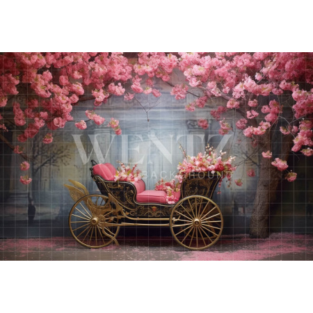 Fabric Photography Background Floral Carriage / Backdrop 3674