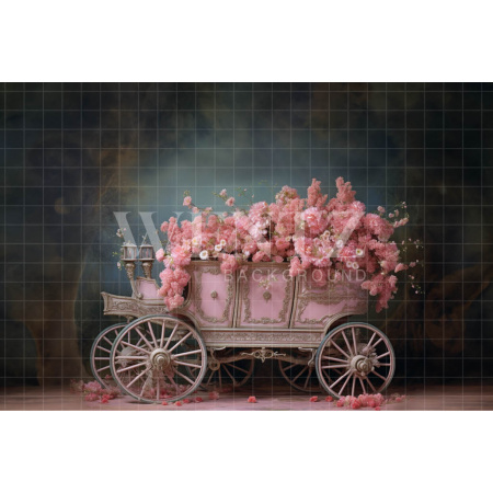 Fabric Photography Background Floral Carriage / Backdrop 3675