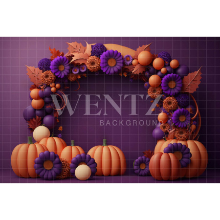 Fabric Photography Background Cake Smash Pumpkins and Flowers / Backdrop 3697