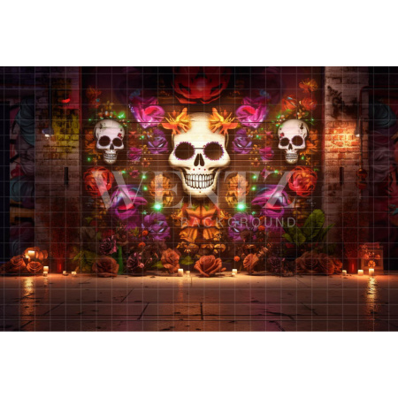 Fabric Photography Background Halloween Graffiti / Backdrop 3712