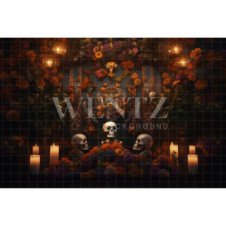 Fabric Photography Background Day of the Dead Set / Backdrop 3713