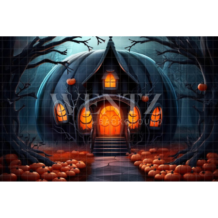 Fabric Photography Background Pumpkin House / Backdrop 3744