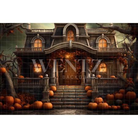 Fabric Photography Background Haunted House / Backdrop 3756