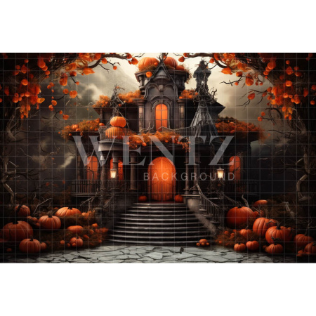 Fabric Photography Background Haunted House / Backdrop 3759