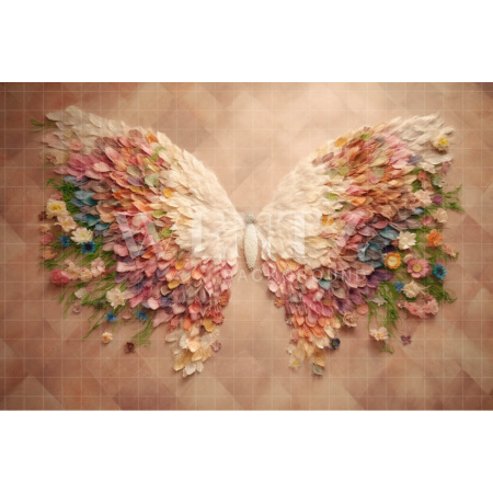 Fabric Photography Background Embroidered Wings / Backdrop 3799