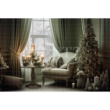 Fabric Photography Background Vintage Christmas Set / Backdrop 3827