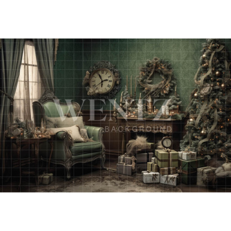 Fabric Photography Background Vintage Christmas Set / Backdrop 3828