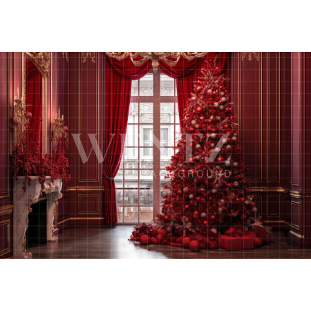 Fabric Photography Background Christmas Set with Fireplace / Backdrop 3959