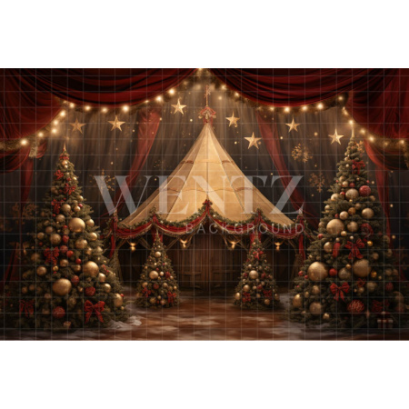 Fabric Photography Background Christmas Circus / Backdrop 4076