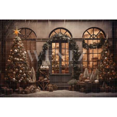 Fabric Photography Background Christmas Store / Backdrop 4118