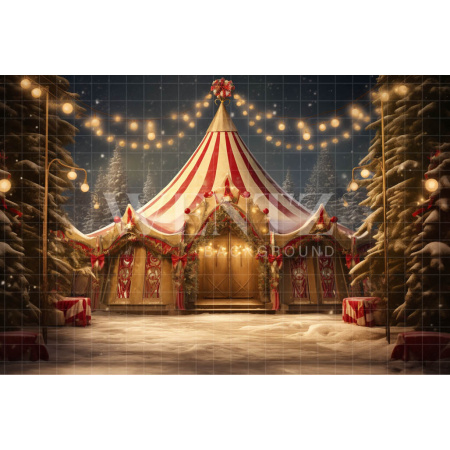 Fabric Photography Background Christmas Circus / Backdrop 4164