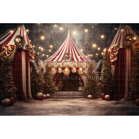 Fabric Photography Background Christmas Circus / Backdrop 4165