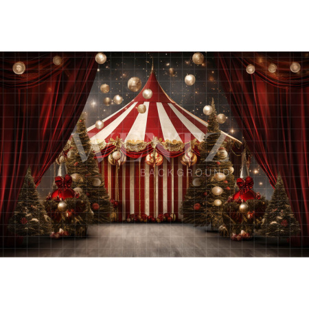 Fabric Photography Background Christmas Circus / Backdrop 4179