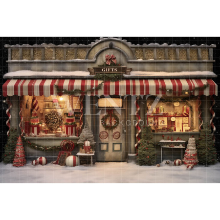 Fabric Photography Background Christmas Gift Store / Backdrop 4226