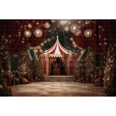 Fabric Photography Background Christmas Circus / Backdrop 4257