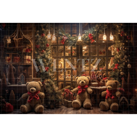 Fabric Photography Background Christmas Toy Store / Backdrop 4304