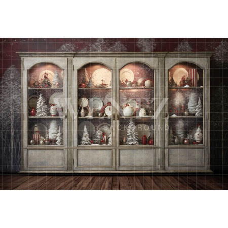 Fabric Photography Background Christmas Cabinet / Backdrop 4308