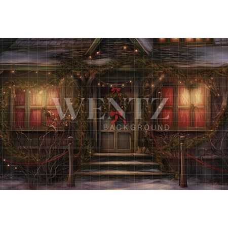 Fabric Photography Background Christmas Facade / Backdrop 4327