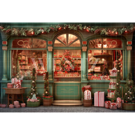 Fabric Photography Background Christmas Store / Backdrop 4388