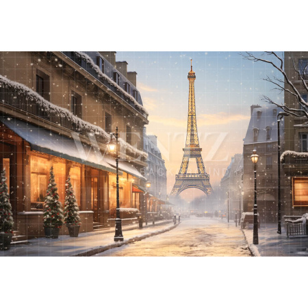 Fabric Photography Background Winter in Paris / Backdrop 4393